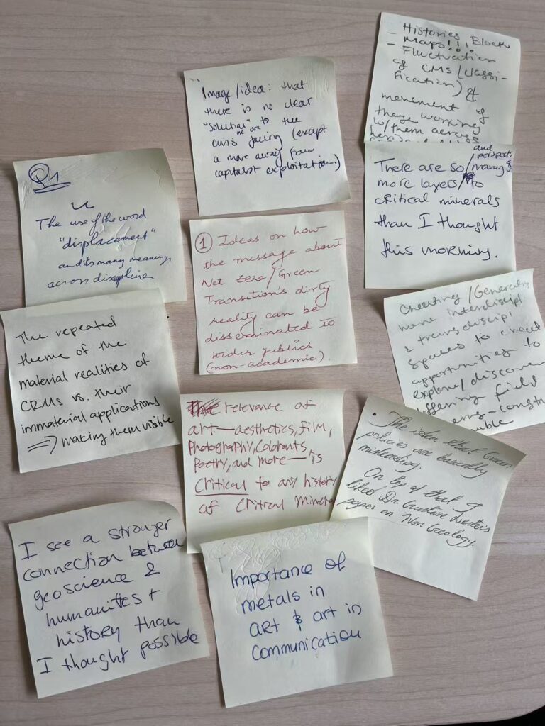 A collection of post-it notes with reflections on a desk